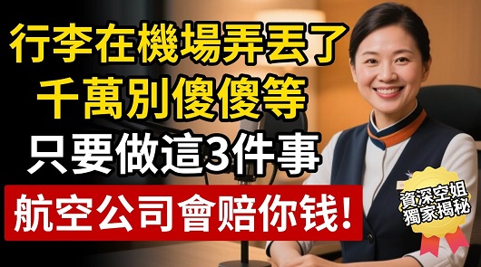 行李在機場丟了怎麼辦？千萬別傻傻等！