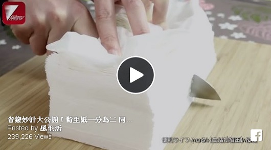 省錢妙計大公開！衛生紙一分為二，同樣價錢雙倍享受！